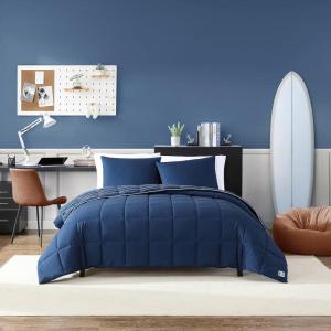 imageNautica Queen Comforter Set Cotton Reversible Bedding Set All Season Home Dcor Longdale Solid Grey QueenLongdale Stripe Navy
