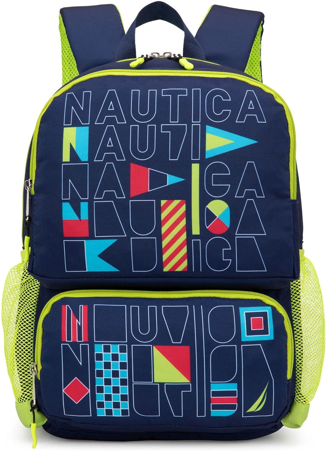 imageNautica Backpack for Kids  Kindergarten Elementary Children Backpack  16quot Tall  Shark RidersFlags