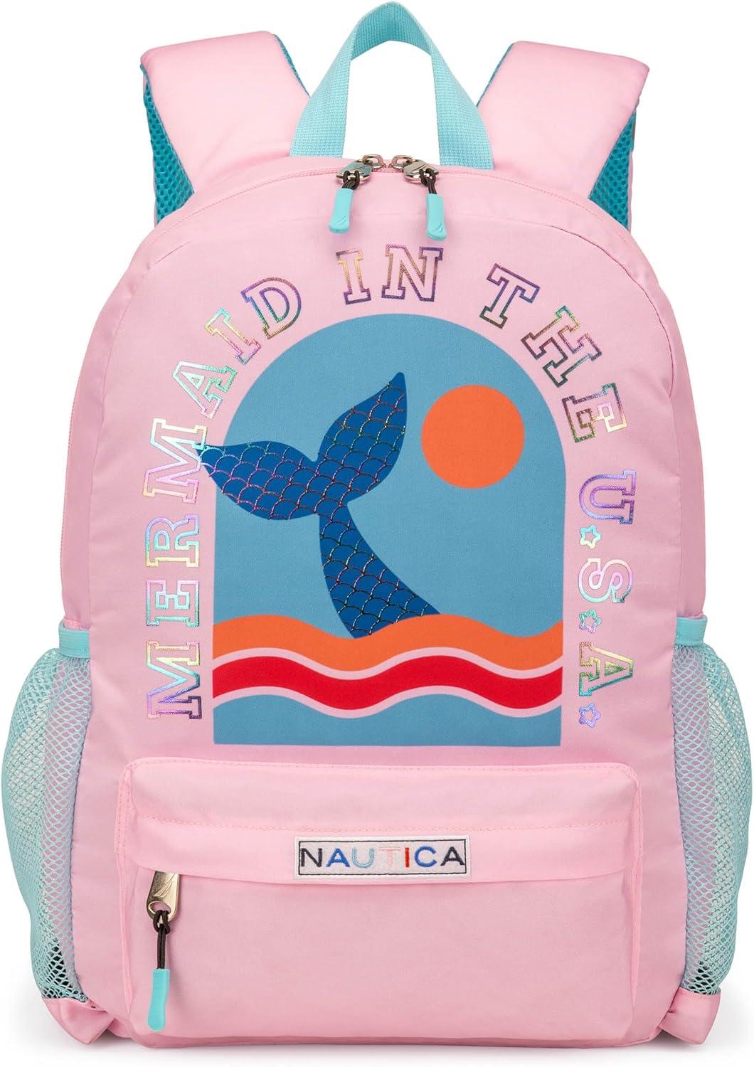 imageNautica Backpack for Kids  Kindergarten Elementary Children Backpack  16quot Tall  Shark RidersMermaid Tail