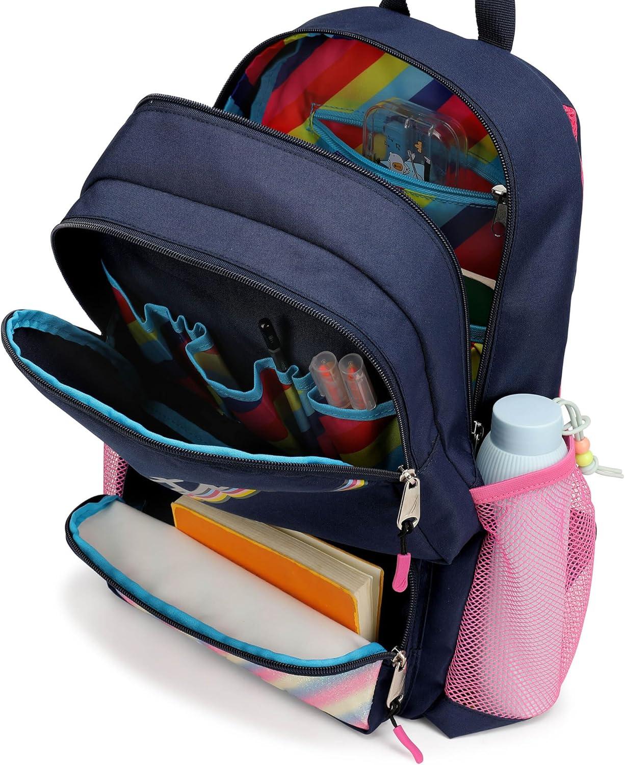 imageNautica Backpack for Kids  Kindergarten Elementary Children Backpack  16quot Tall  Shark RidersRetro Rainbow
