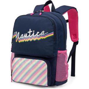 imageNautica Backpack for Kids  Kindergarten Elementary Children Backpack  16quot Tall  Shark RidersRetro Rainbow