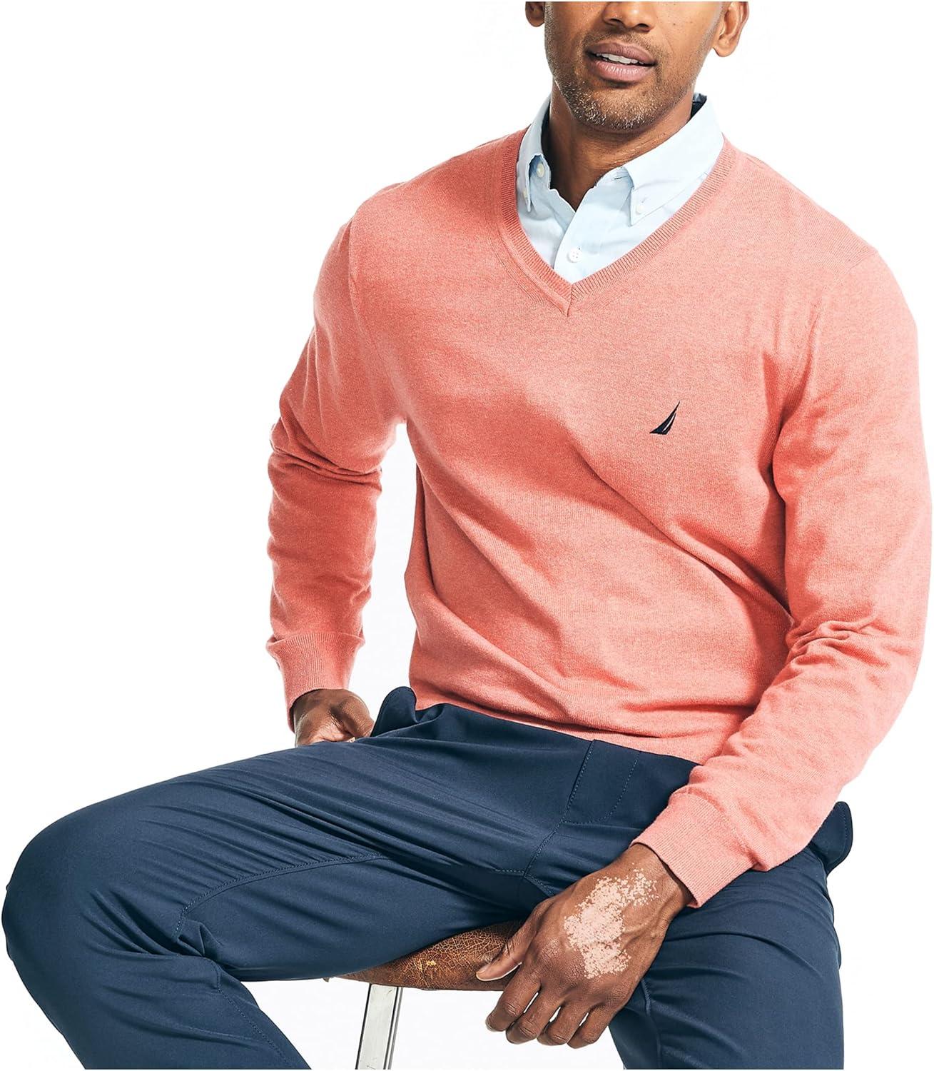 imageNautica Mens Navtech VNeck SweaterCruise Heather