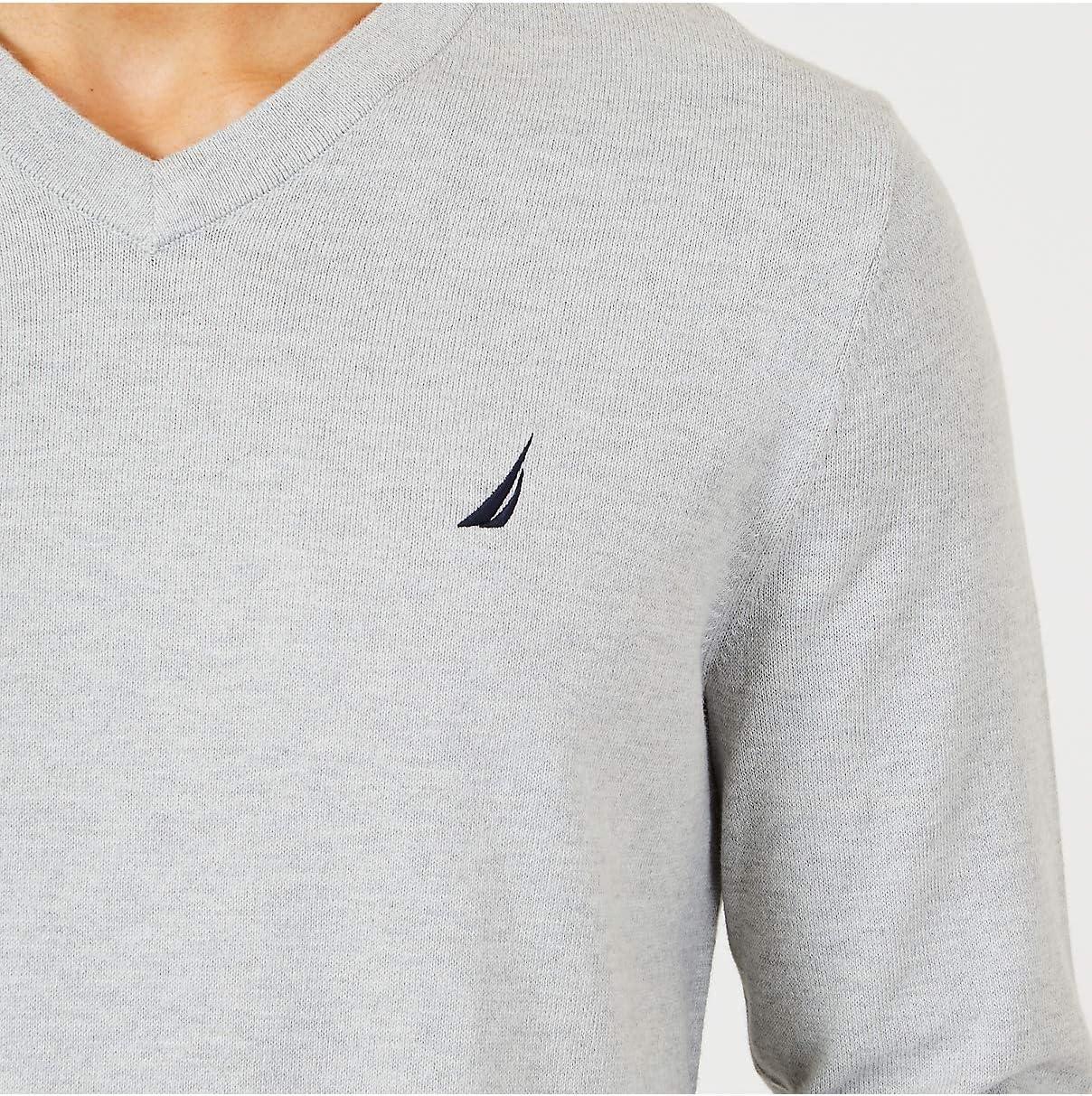 imageNautica Mens Navtech VNeck SweaterGrey Heather
