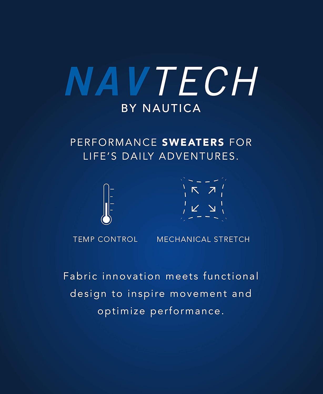 imageNautica Mens Navtech VNeck SweaterMarshmallow