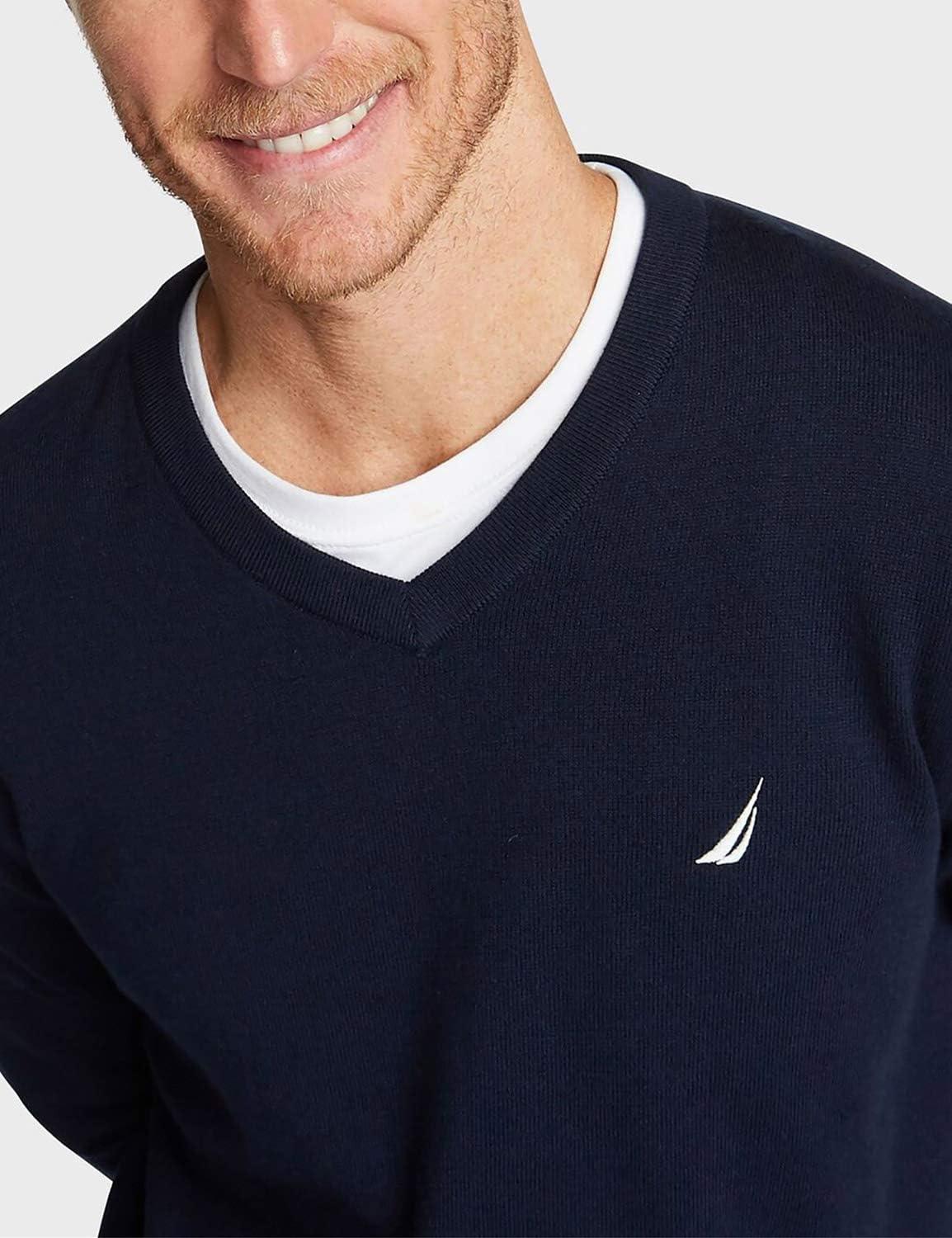 imageNautica Mens Navtech VNeck SweaterNavy