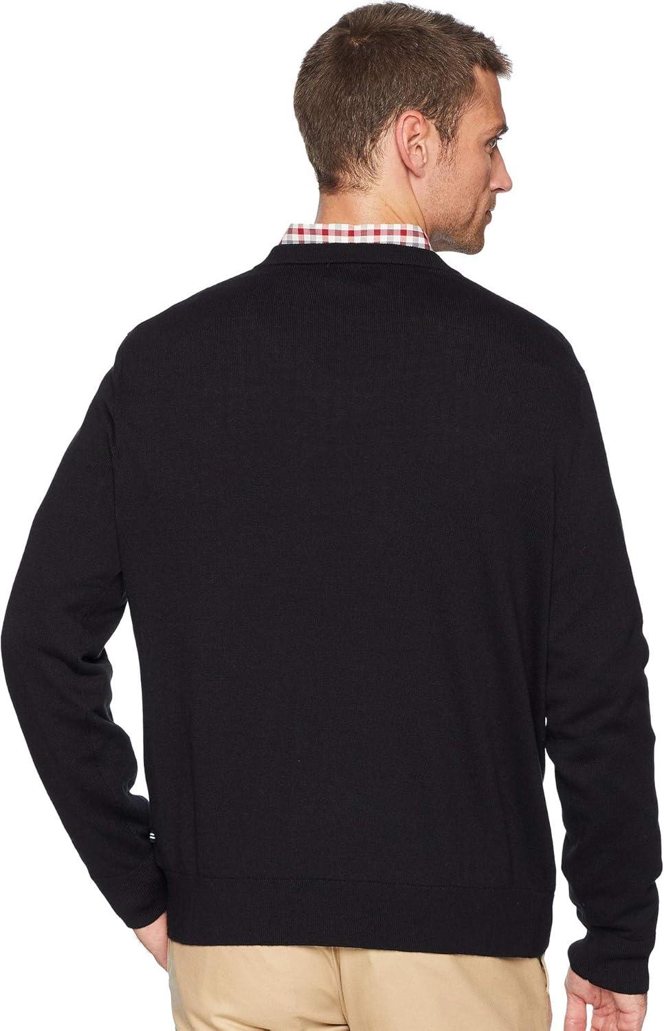 imageNautica Mens Navtech VNeck SweaterTrue Black