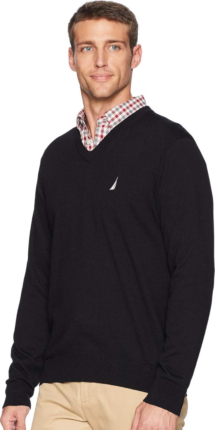 imageNautica Mens Navtech VNeck SweaterTrue Black