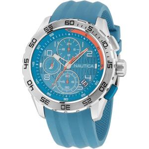 imageNautica Mens NST Chronograph 47mm WatchLight BlueLight BlueSilver