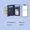 imageNautica High Tide Small Wallet for Women RFID Blocking Slim Credit Card Holder with Zipper Coin Pocket Bifold Compact Wallet with ID Window Black PrintedGlacial Blue