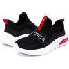 imageNautica Kids Athletic SlipOn Sneakers  Comfortable Bungee Running Shoes for Boys and Girls  Stylish and Supportive Footwear for Active Kids Big KidLittle KidToddlerBlack Redsummr