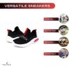 imageNautica Kids Athletic SlipOn Sneakers  Comfortable Bungee Running Shoes for Boys and Girls  Stylish and Supportive Footwear for Active Kids Big KidLittle KidToddlerBlack Redsummr
