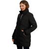 imageNautica Womens Mist Heavyweight Winter Coat Puffer Jacket with Detachable Faux Fur HoodBlack