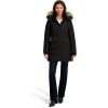 imageNautica Womens Mist Heavyweight Winter Coat Puffer Jacket with Detachable Faux Fur HoodBlack