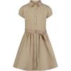 imageNautica Girls School Uniform Short Sleeve ShirtdressKhaki
