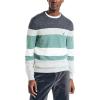 imageNautica Mens Sustainably Crafted Striped Textured Crewneck SweaterGrey Heather