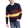 imageNautica Mens Sustainably Crafted Striped Textured Crewneck SweaterShipwreck Burgundy