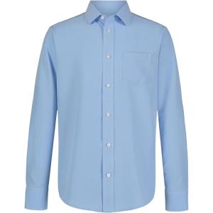 imageNautica Big Boys School Uniform Long Sleeve Performance Oxford ButtonDown ShirtOx Blue