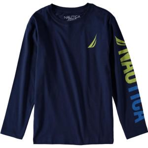 imageNautica Boys Long Sleeve Screen Print Graphic TShirtNavy 2c Icon