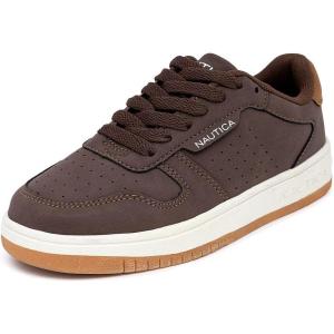 imageNautica Boys LowTop Sneakers Basketball Tennis Shoes for Kids Outdoor School Running Shoes  Sizes for Big KidLittle KidChocolate