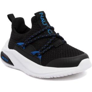 imageNautica Kids Athletic SlipOn Sneakers  Comfortable Bungee Running Shoes for Boys and Girls  Stylish and Supportive Footwear for Active Kids Big KidLittle KidToddlerBlack Cobalt