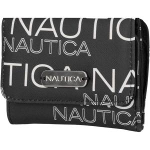 imageNautica Rowers End Small Wallet for Women RFID Blocking Slim Credit Card Holder with Zipper Coin Pocket Bifold Compact Wallet with ID Window in Black LogoWave Dreamer BlackChalk