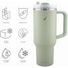 imageNautica 40 oz Large Insulated Tumbler with Handle ampamp Straw with screw on cap Reusable Water Bottle Stainless Steel Travel Mug for Hot Cold or Iced Drink BPAFree Fits Car Cup Holders SageSage