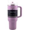 imageNautica 40 oz Large Insulated Tumbler with Handle ampamp Straw with screw on cap Reusable Water Bottle Stainless Steel Travel Mug for Hot Cold or Iced Drink BPAFree Fits Car Cup Holders SageViolet