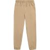 imageNautica Boys School Uniform Jogger Pants Elastic Waistband with Drawstring Closure Stretch Twill FabricBurnished KhakiWarp Knit