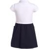 imageNautica Girls School Uniform Short Sleeve Polo DressWhiteNavy Poplin