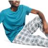 imageNautica Mens Flannel Plaid Pajama Pant SetCargo Blue