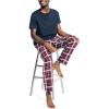 imageNautica Mens Flannel Plaid Pajama Pant SetNavy