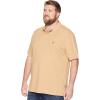 imageNautica mens Short Sleeve Stretch Solid Deck Polo ShirtDesert Camel Heather