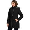 imageNautica womens Stretch Puffer Jacket Wind ampamp Waterresistant Winter Coat Faux Fur Lined HoodBlack