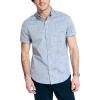 imageNautica Mens Printed Chambray ShortSleeve ShirtEnsign Blue
