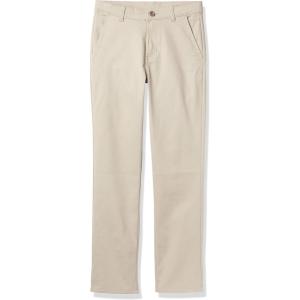 imageNautica Boys School Uniform Twill Chino Khaki Pants Flat Front Comfortable Waistband with Zip Closure ampamp StretchKhaki