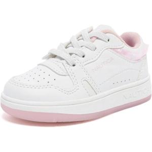 imageNautica Girls Sneakers  LaceUp Tennis Shoes Casual ampamp Comfortable for ToddlersToddler Little Kids ampamp Big Kids PlatformRegularPink White X Milra