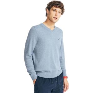 imageNautica Mens Navtech VNeck SweaterBlue Heather