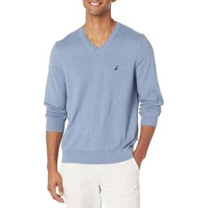 imageNautica Mens Navtech VNeck SweaterDeep Anchor Heather
