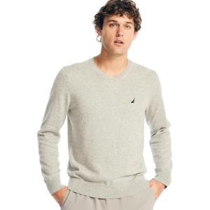 imageNautica Mens Navtech VNeck SweaterSmoke Grey