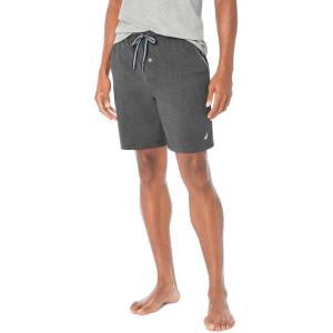 imageNautica Mens Soft Knit Elastic Waistband Sleep Lounge ShortCharcoal Heather