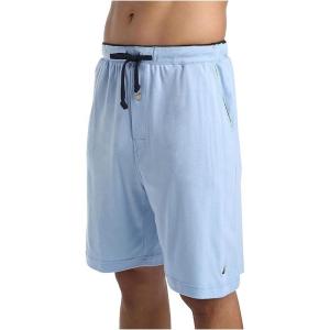 imageNautica Mens Soft Knit Elastic Waistband Sleep Lounge ShortNoon Blue