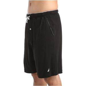 imageNautica Mens Soft Knit Elastic Waistband Sleep Lounge ShortTrue Black
