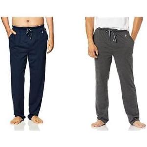 imageNautica Mens Soft Knit Sleep Lounge PantNavyCharcoal Heather 2 Pack
