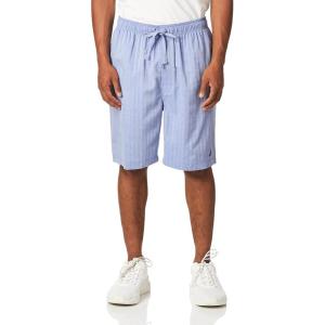 imageNautica Mens Soft Woven 100 Cotton Elastic Waistband Sleep Pajama ShortBlue Bone