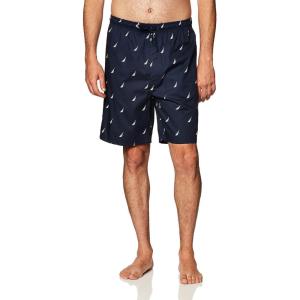 imageNautica Mens Soft Woven 100 Cotton Elastic Waistband Sleep Pajama ShortMaritime Navy