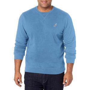 imageNautica mens Basic Crew Neck Fleece SweatshirtBlue Stern