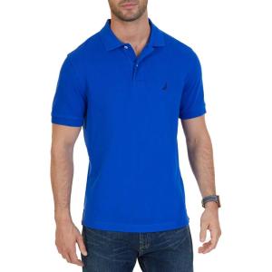 imageNautica mens Short Sleeve Stretch Solid Deck Polo ShirtBright Cobalt