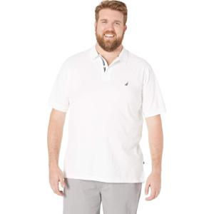 imageNautica mens Short Sleeve Stretch Solid Deck Polo ShirtBright White