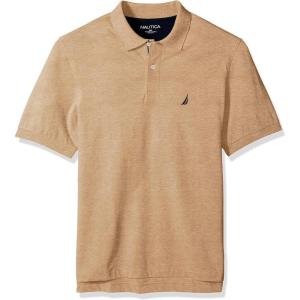 imageNautica mens Short Sleeve Stretch Solid Deck Polo ShirtCoastal Camel Heather