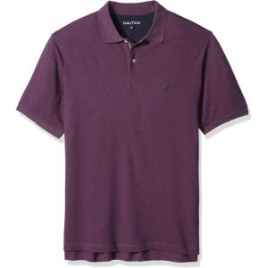 imageNautica mens Short Sleeve Stretch Solid Deck Polo ShirtDeep Purple Heather